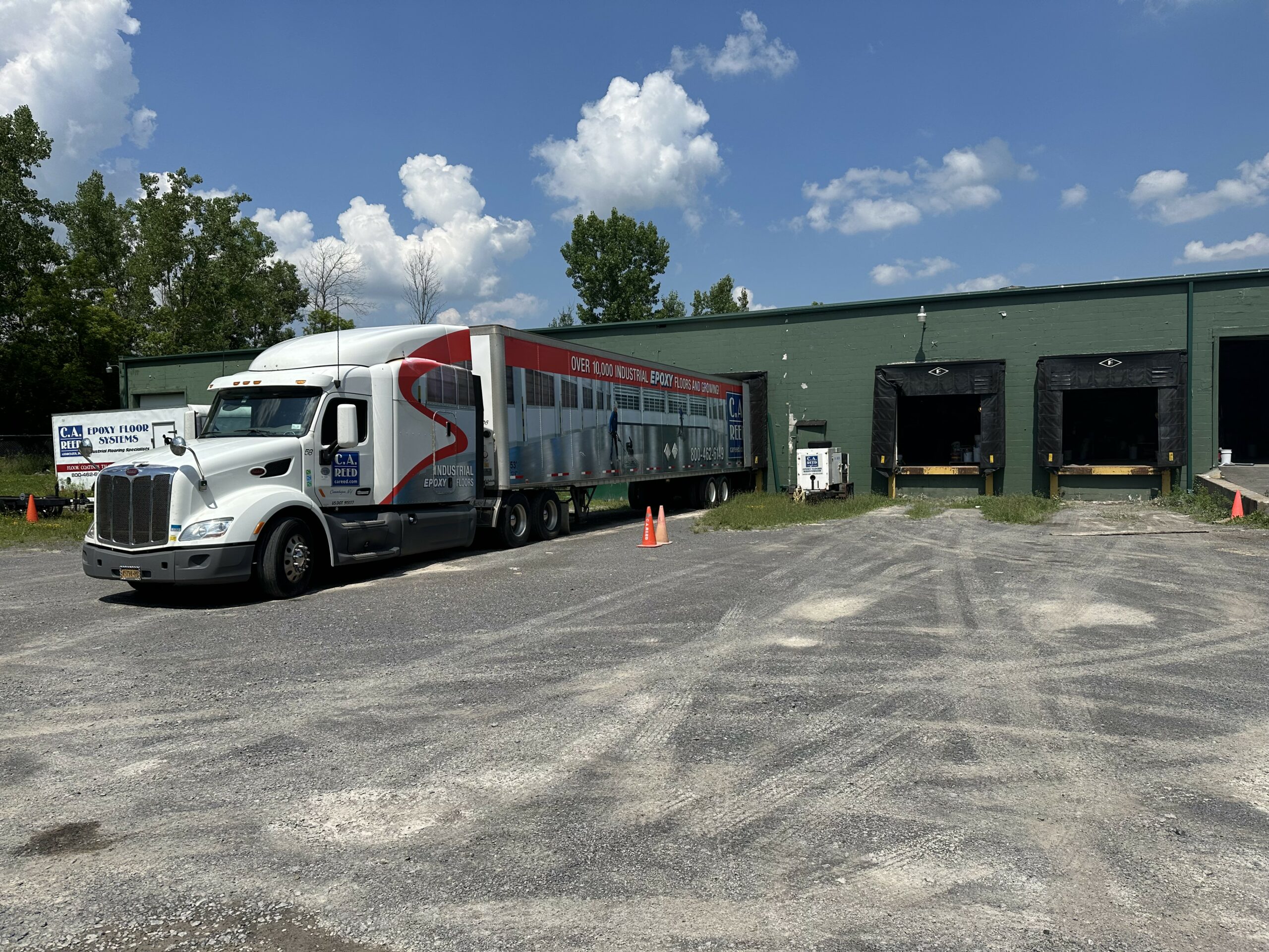 Loading up the tractor trailer to tackle our next big project!